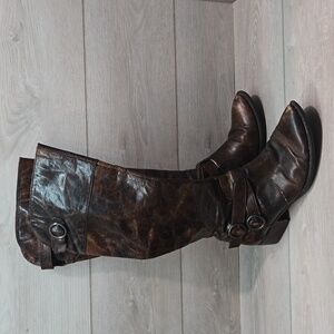 Born Women Distressed Leather Tall Riding Boots shoes sz 8